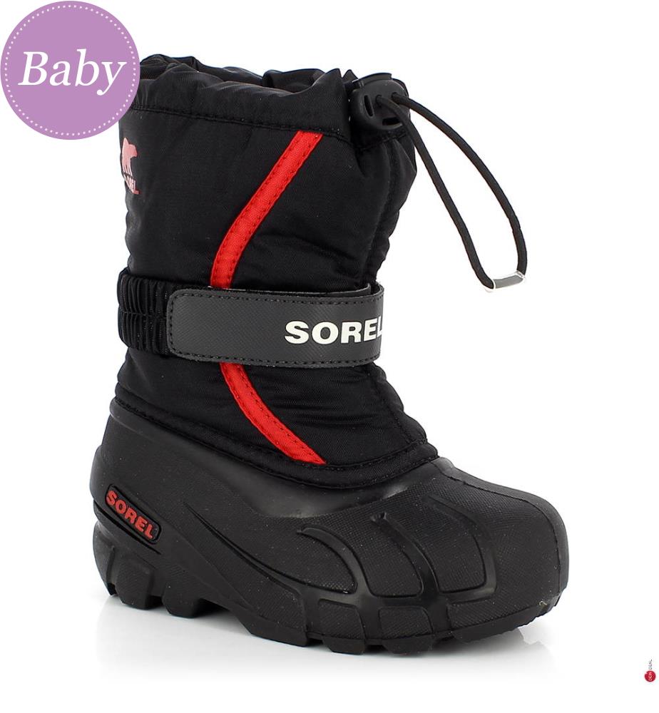 Bottes Apres Ski Flurry Noir Et Rouge Collection Flurry Bebe Sorel Accueil