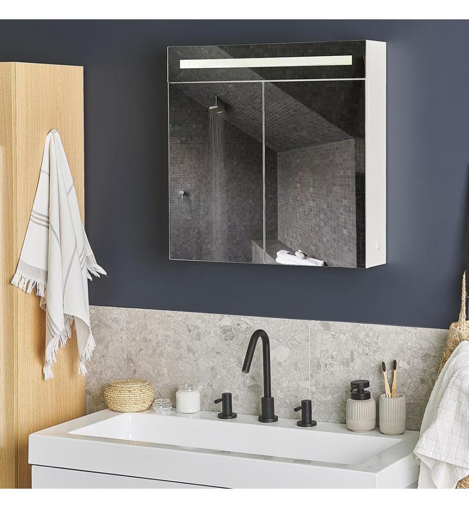 Armoire de toilette avec miroir LED 60 x 60 cm JARAMILLO - Blanc