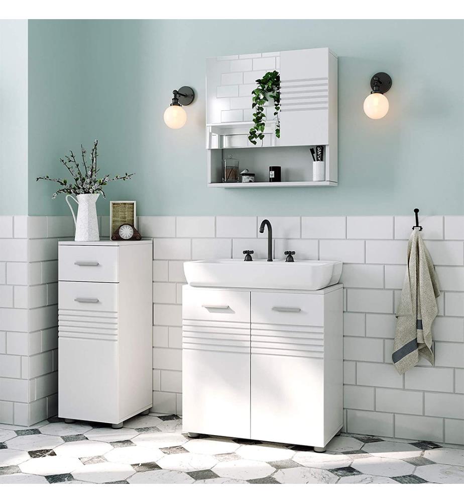 Vasagle Meuble De Salle De Bain Avec Miroir Meuble De Rangement Mural Armoire Murale Avec Etageres Reglables Charniere A Tampon 54 X 15 X 55 Cm Blanc Bbk21wt Meubles De Rangement Vasagle Accueil